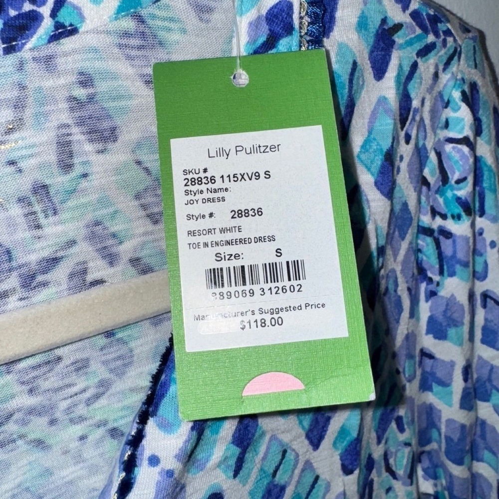 Lilly Pulitzer Joy Dress Resort White Toe In Blue Pineapple NWT Small 28836 - Picture 4 of 6
